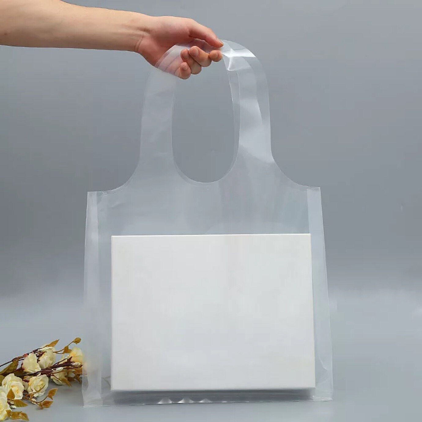 加厚韩风背包拎包黑色塑料袋包装袋服装袋礼品袋手提袋化妆品20丝