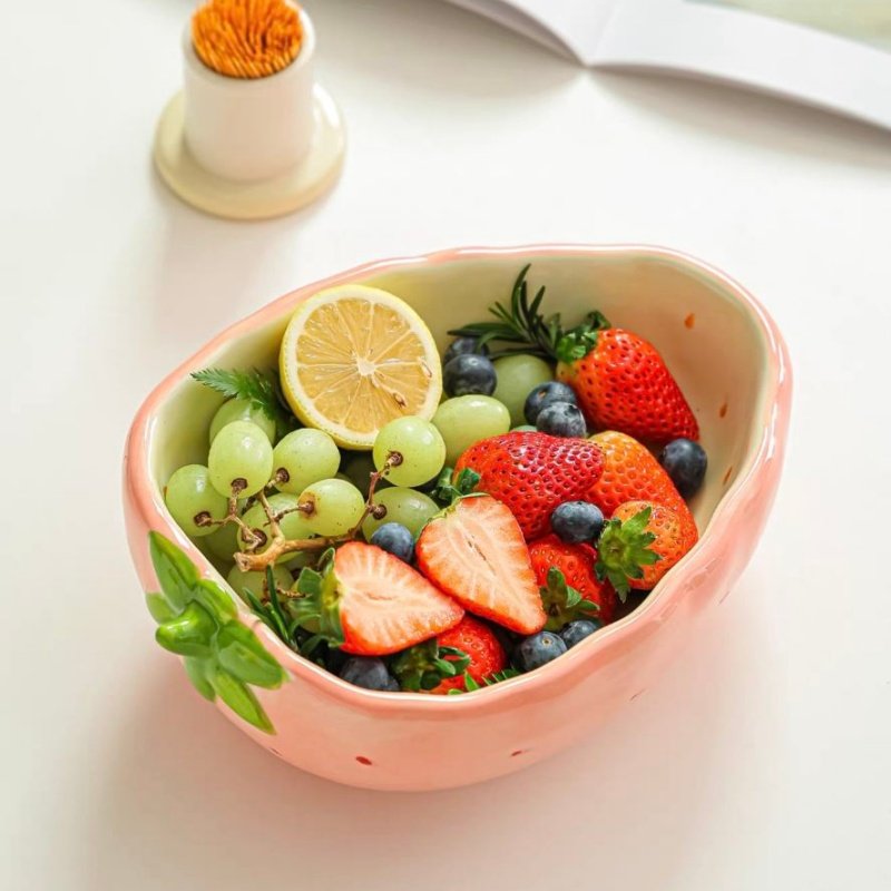 可爱草莓水果盘造型陶瓷果盘家用水果篮创意果盆家居高颜值水果碗,餐饮具,果盆/果盘/果篮,淘宝优惠券,粉丝福利购,淘宝优惠卷