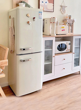 金松 BCD-133R 美式家用公寓小户型冷藏冷冻白色时尚复古彩色冰箱