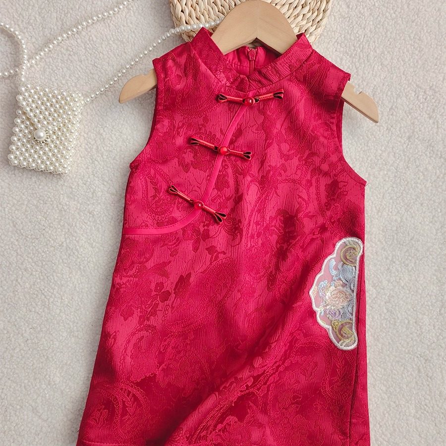 女童新中式马甲裙红色拜年服洋气时髦童装炸街旗袍国风唐装连衣裙,童装/婴儿装/亲子装,连衣裙,淘宝优惠券,粉丝福利购,淘宝优惠卷