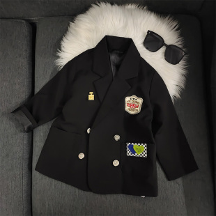 外搭春季 女童风衣帅气炸街西服外套2024新款 时髦童装 百搭时尚 新品