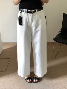 2025新款 女牛仔裤 韩版 九分大阔腿裤 3036 高腰显瘦垂感薄款 ACE夏季