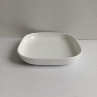 方形陶瓷盘白色四方小碟子5.5寸下午茶小甜点家用餐厅用品微瑕