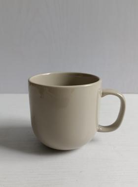 咖色灰色陶瓷咖啡杯办公家用400ml水杯喝水杯子微瑕容量马克杯