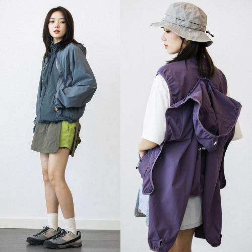 户外二合一机能防晒服风壳骑行衣