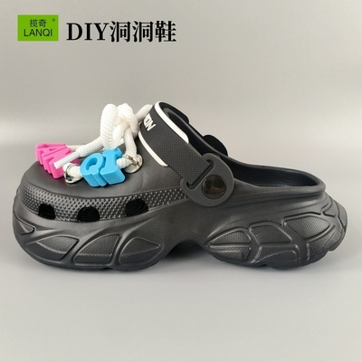 男青年洞洞鞋DIY字母学生巴黎家