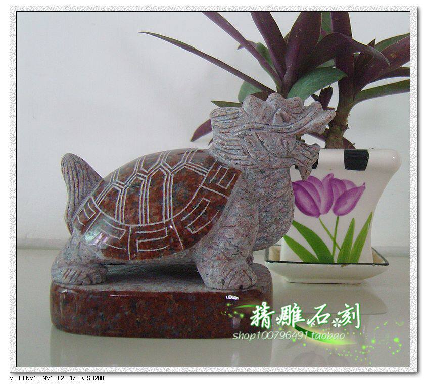 印度红石头龟石雕龙头龟招财石龟复古镇宅风水石龟长寿龟工艺摆件