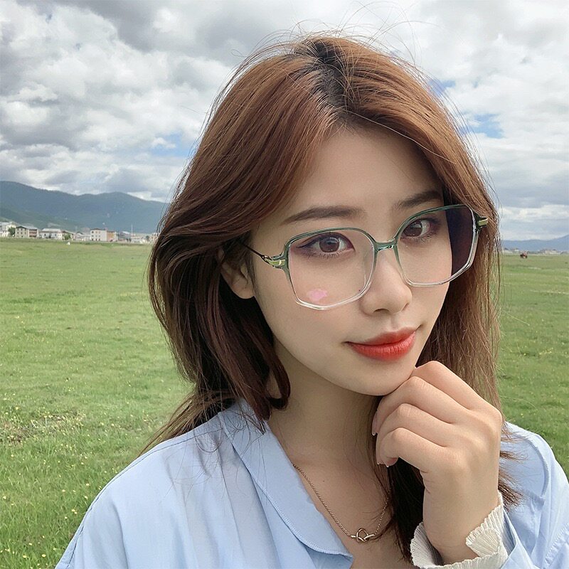 透明INS原宿风近视眼镜女可配有度数素颜韩版潮大框圆脸显瘦男架