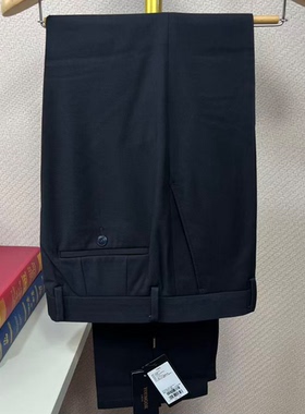 雅戈尔男秋冬含羊毛加厚西裤藏青色直筒标准版商务休闲319935FWA