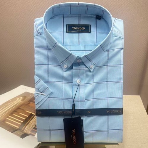 雅戈尔男夏季DP免烫休闲短袖衬衫