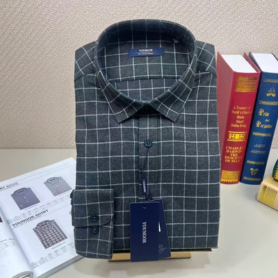 雅戈尔绒面衬衫男长袖保暖加厚