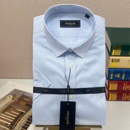 雅戈尔DP免烫纯棉男士短袖衬衫