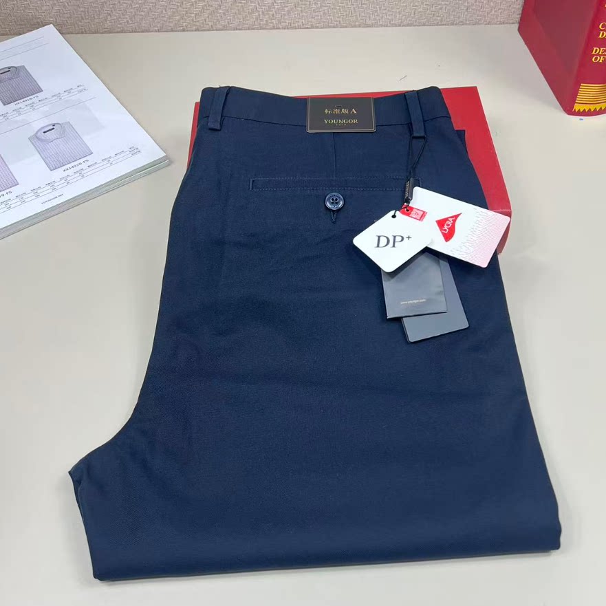 雅戈尔男士DP免烫休闲裤正品弹力春夏藏青色直筒长裤313001FWA