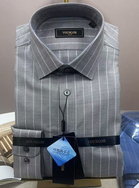 专柜1580 雅戈尔高端 可机洗羊毛 标准保暖男士长袖衬衫129739WBA