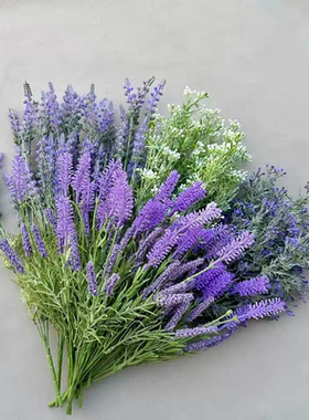 仿真薰衣草美女樱栅栏隔断装饰家居摆放婚庆花紫色植物假花塑料花