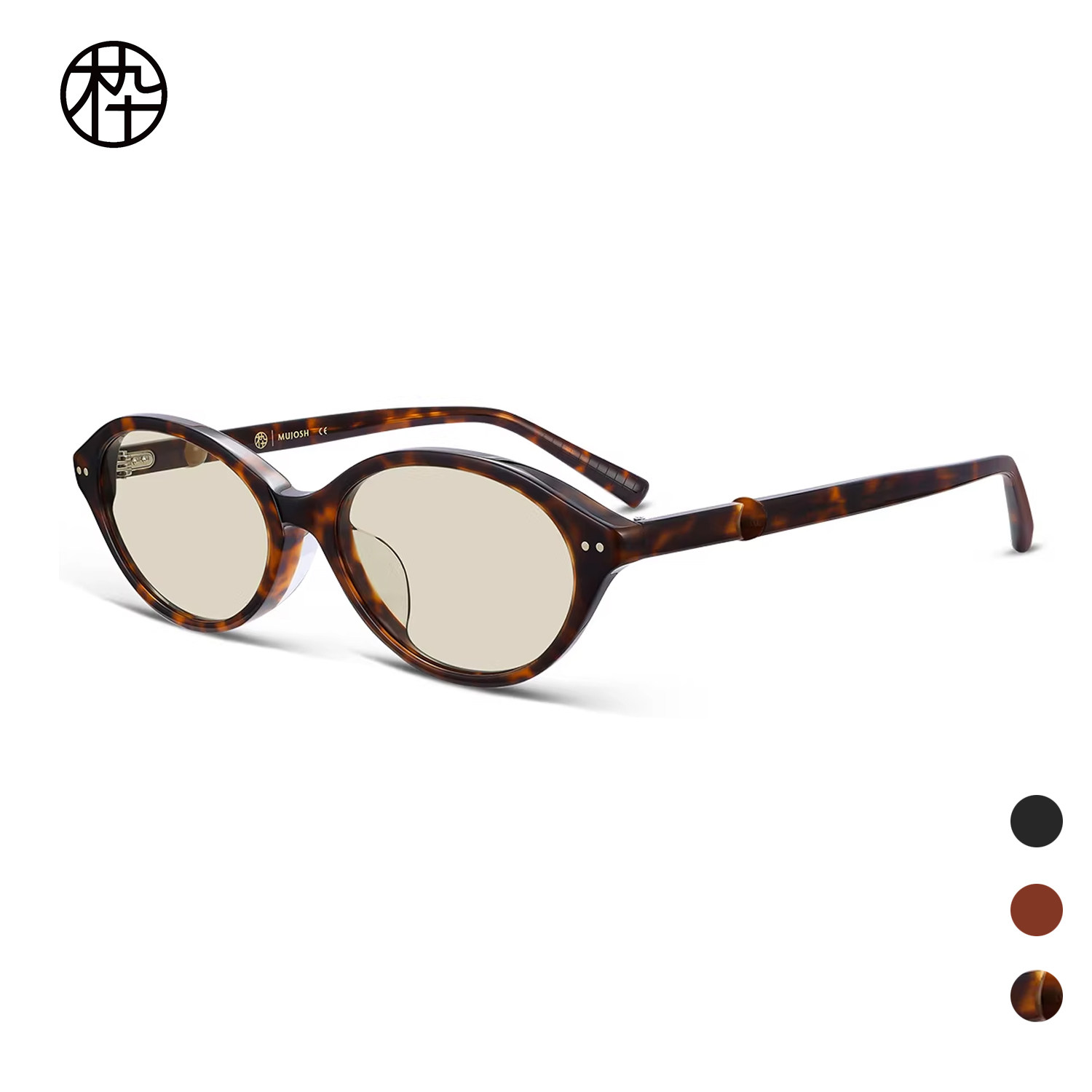 木九十专柜正品MJ12SN1526椭圆框太阳镜小框遮阳窄框造型墨镜偏光