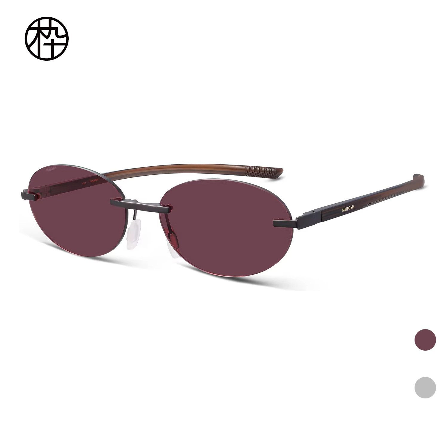 木九十专柜正品MJ12SN1565无框太阳眼镜女椭圆框复古潮流墨镜男