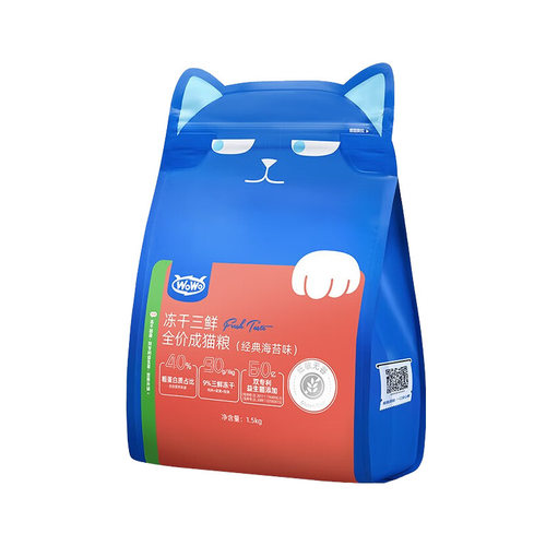 wowo喔喔猫粮冻干三鲜1.5kg