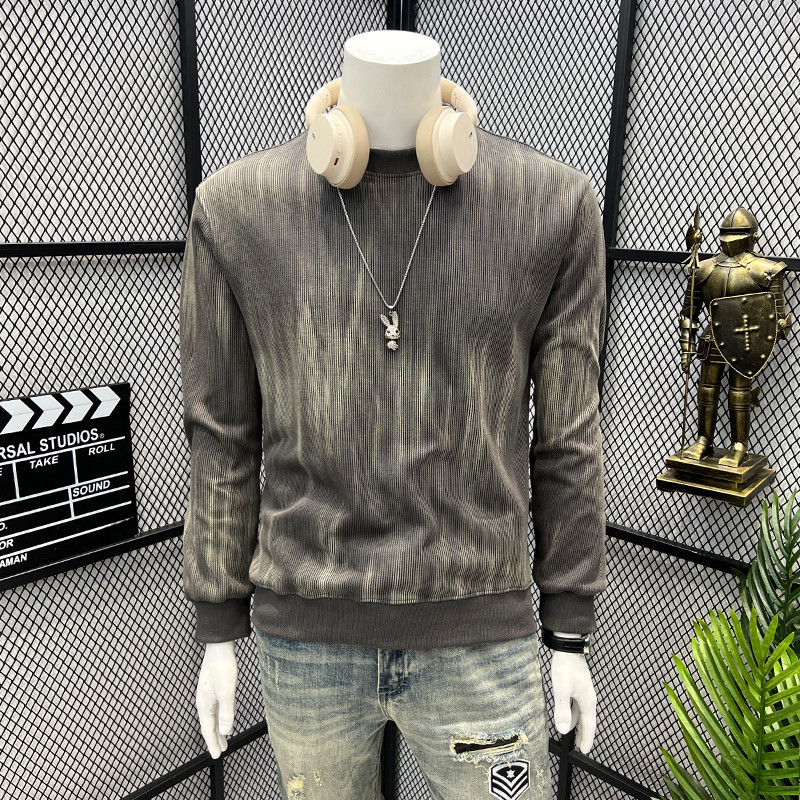 卫衣男2025秋季新款高端男装圆领扎染长袖休闲套头内搭针织上衣服,男装,卫衣,淘宝优惠券,粉丝福利购,淘宝优惠卷