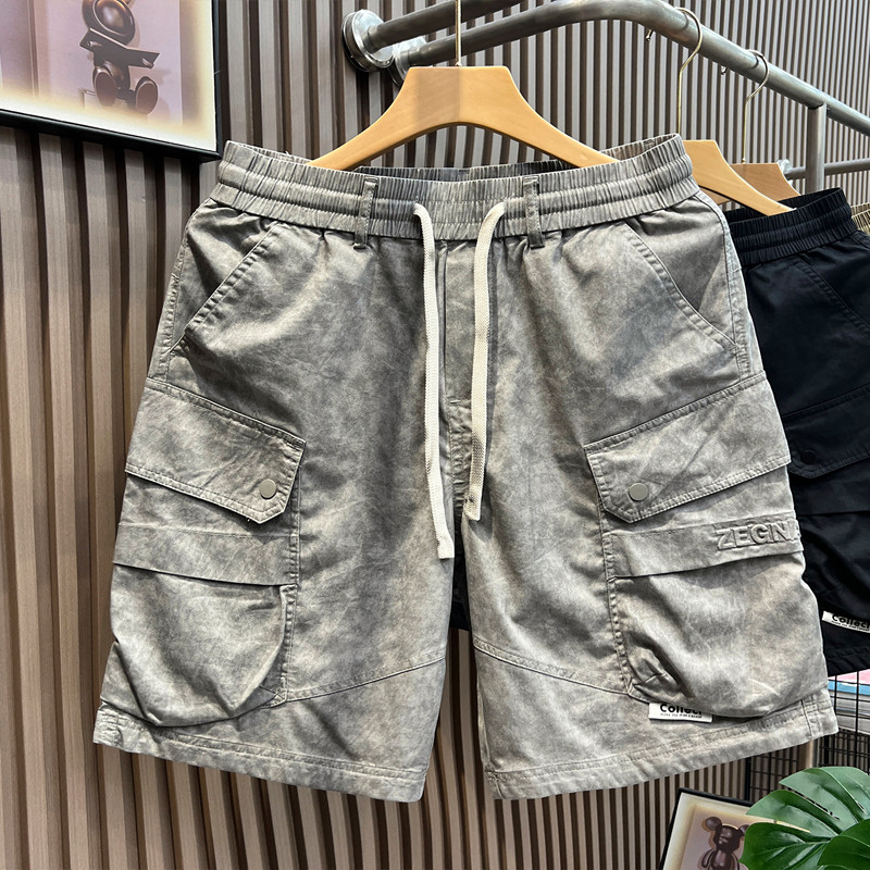 新品工装短裤男夏季宽松潮牌ins休闲五分裤大码潮流直筒5分中裤潮