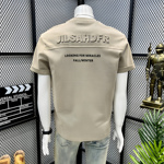 2026年夏季新款百搭钢印字母短袖T恤上衣半袖男潮牌修身韩版时尚