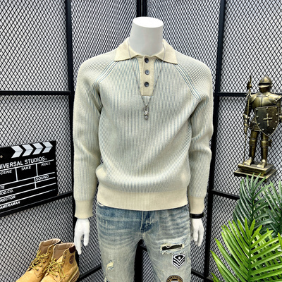 设计高级毛衣男潮流百搭美式复古