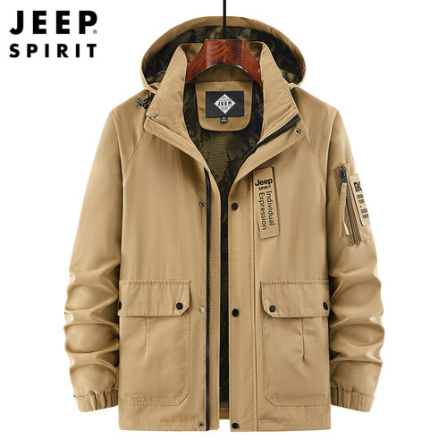 JEEPSPIRIT秋冬直筒多口袋夹克