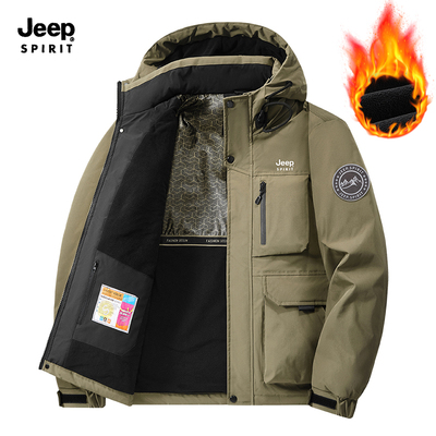 JEEPSPIRIT加绒加厚保暖棉衣