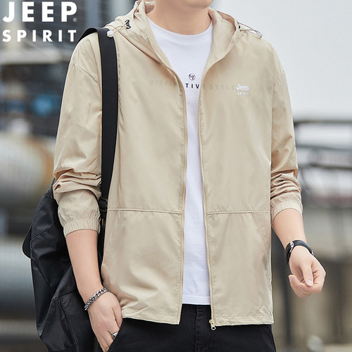 立领宽松JEEP吉普防晒衣男士夏季