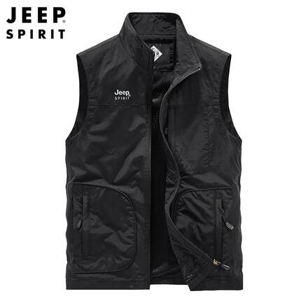 JEEP  SPIRIT工装马甲多口袋男春秋季无袖外套摄影马甲