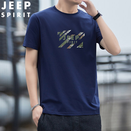 JEEP吉普t恤男夏季纯棉