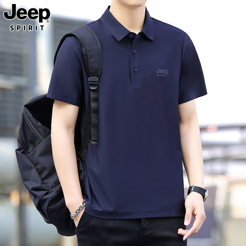 JEEP SPIRIT男士短袖POLO衫2026夏季薄款商务休闲大码男装T恤男
