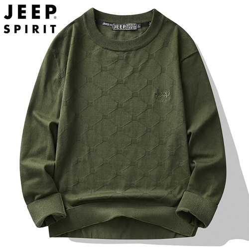 JEEPSPIRIT圆领加厚毛衣