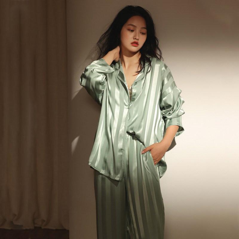 女桑蚕丝真丝睡衣套装