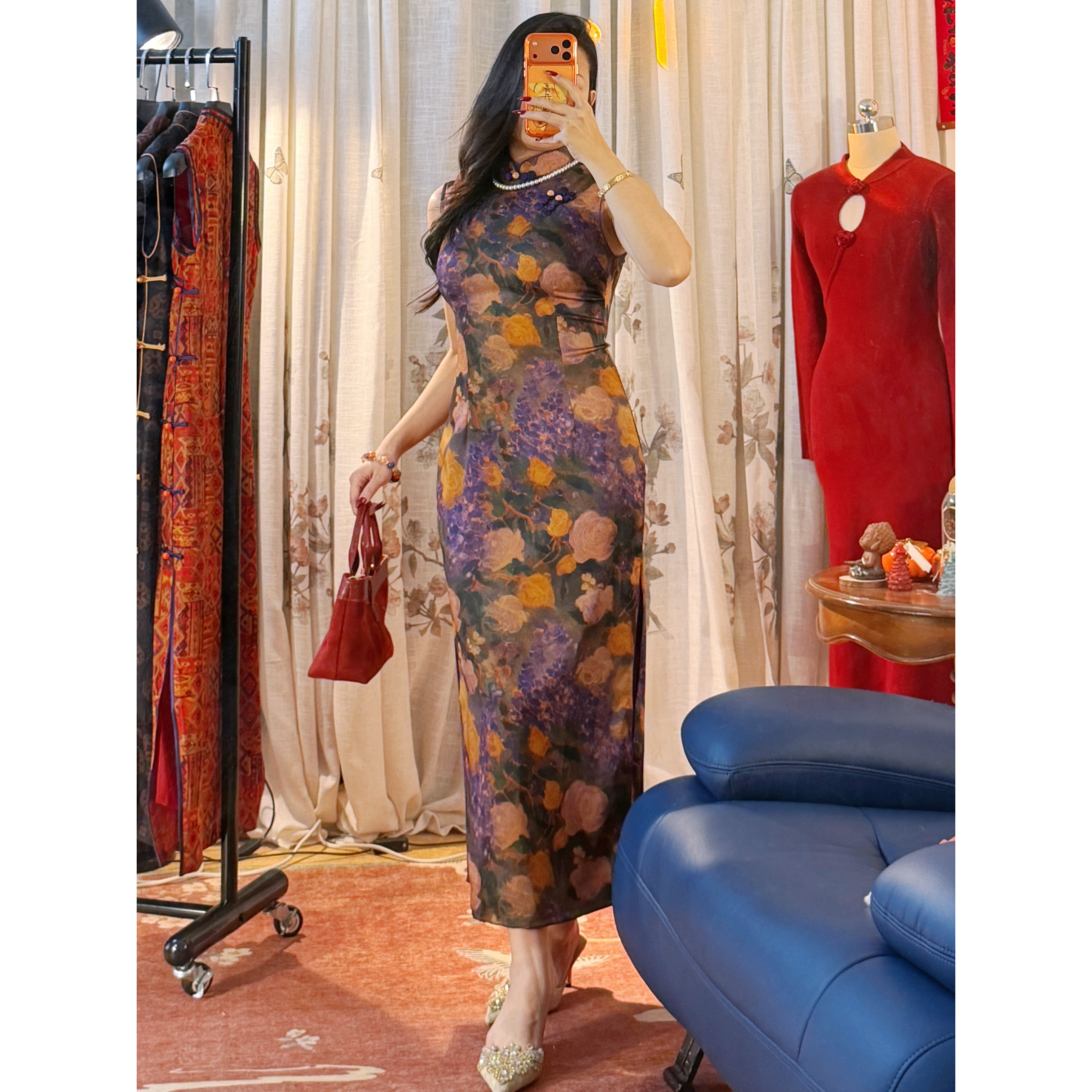 现货新品【紫金玉】微胖复古国风旗袍夏季显白显瘦气质少女