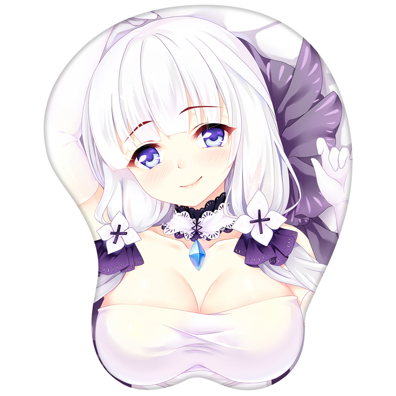 原创碧蓝航线游戏光辉美女胸部办公立体鼠标垫护腕硅胶手腕垫动漫