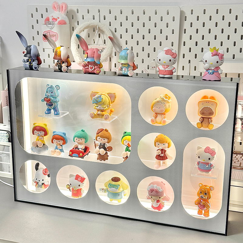 泡泡玛特发光亚克力手办收纳盒