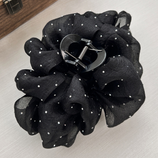 2025新款 泡泡纱头发抓夹发夹子头饰发卡女鲨鱼夹后脑勺超大号盘发