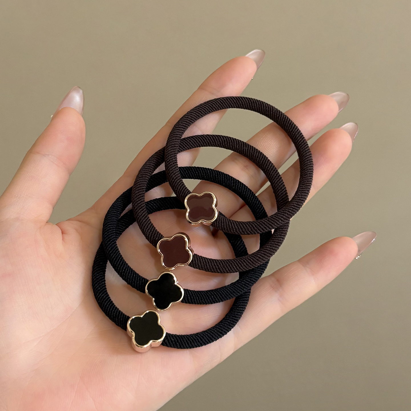 诗情画意简约四叶草头绳