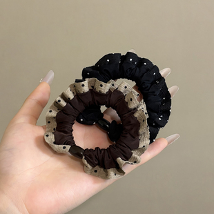 波点小肠头绳橡皮筋发圈女扎头发绳头饰发饰品皮套高级感洋气时尚