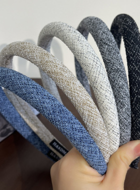 2025新款秋冬蓝色高颅顶碎发箍女款头箍压发卡发捆头饰高级感洋气