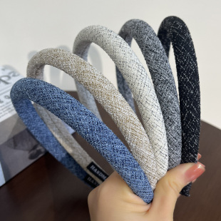 2025新款 头箍压发卡发捆头饰高级感洋气 秋冬蓝色高颅顶碎发箍女款