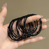 黑色简约头饰运动头绳橡皮筋绑发圈女扎头发绳胶圈皮套头圈仿水晶