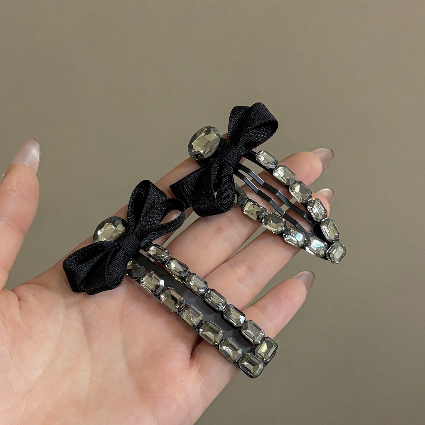 诗情画意蝴蝶结水钻BB夹发卡