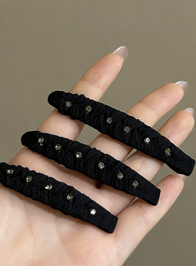 2025新款水钻前额刘海一字侧边夹发夹子头饰品头发卡子女bb夹豌豆