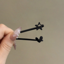 黑色简约星星桃心前额刘海一字侧边夹碎发夹子头饰头发卡子女发饰