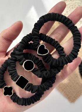 2025新款小肠黑色头绳小橡皮筋发圈女生扎头发绳头饰大人成人布艺
