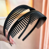 塑料带齿防滑发箍女头箍压发卡发捆老式 老年人老太太老人发夹奶奶