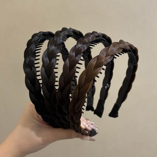 诗情画意麻花辫假发带齿发箍