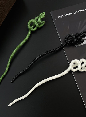 青蛇白色古风汉服丸子头发簪子盘发饰头饰女步摇发钗子高级感古装